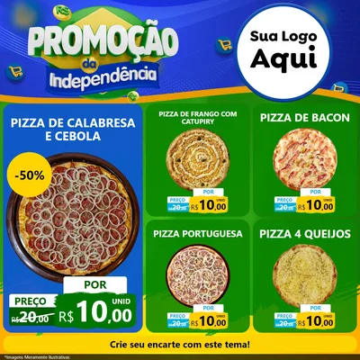 Modelo de Rede Social para Feed Facebook com o tema Promoção da Independência para Pizzaria