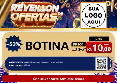 Modelo de Cartaz para Cartaz A4 Horizontal com o tema Réveillon de Ofertas para Agropecuária