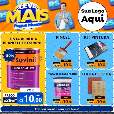 Modelo de Rede Social para Feed Facebook com o tema Leve Mais, Pague Menos para Tintas e Ferramentas