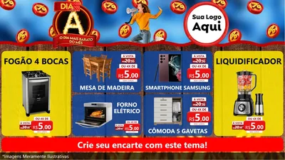 Modelo de TV para TV Horizontal com o tema Dia A - O Dia Mais Barato Do Mês para Móveis e Eletro