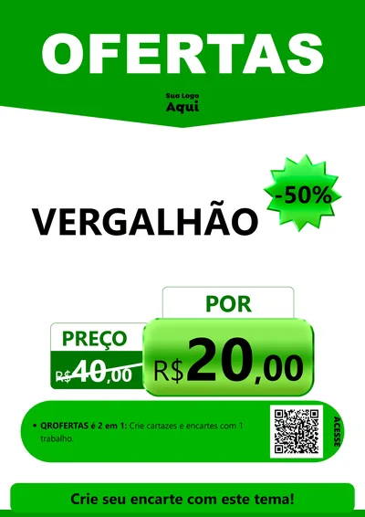 Modelo de Cartaz para Cartaz A4 Vertical com o tema Ofertas Verde Cartaz para Ferragens