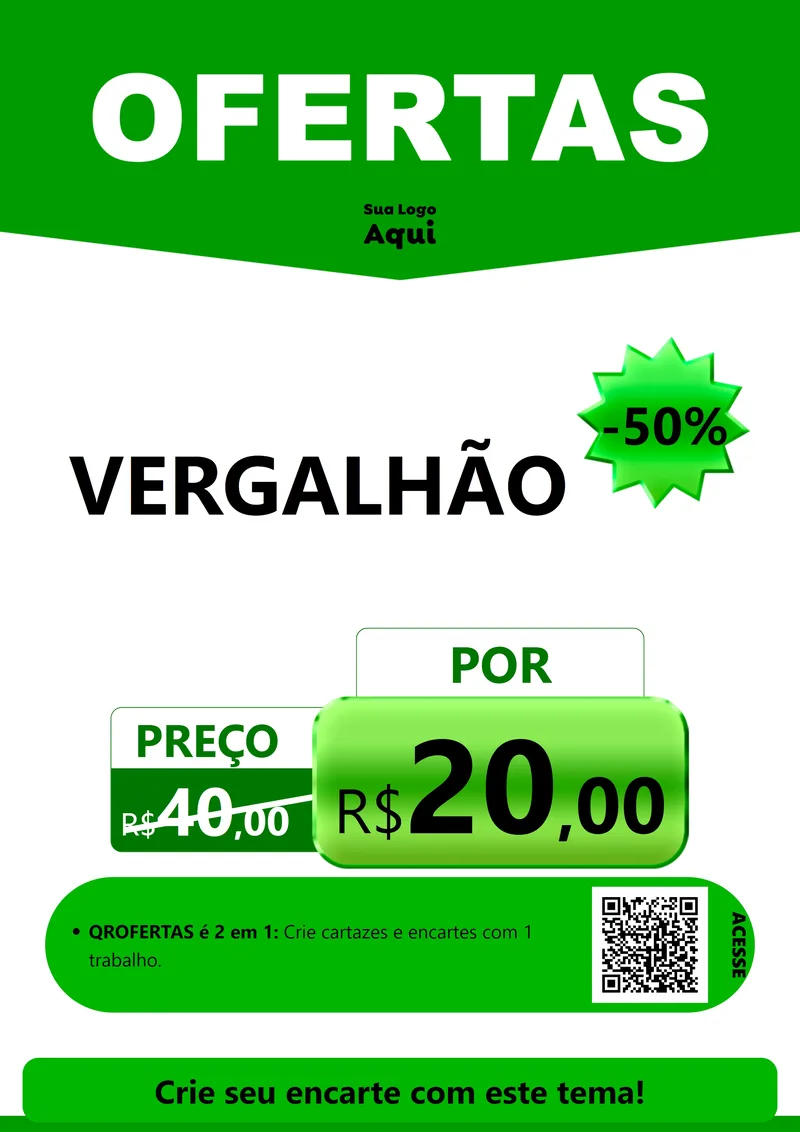 Modelo de Cartaz para Cartaz A4 Vertical com o tema Ofertas Verde Cartaz para Ferragens