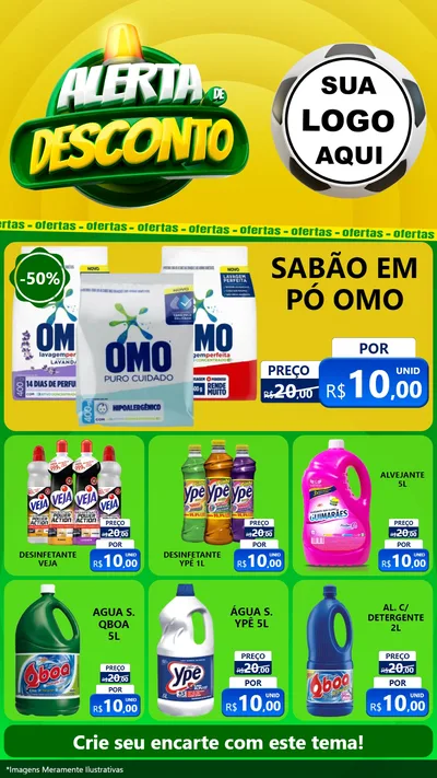 Modelo de Rede Social para Stories com o tema Alerta de Desconto para Produtos de Limpeza