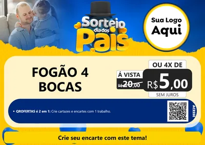 Modelo de Cartaz para Cartaz A4 Horizontal com o tema Sorteio Dia Dos Pais para Móveis e Eletro