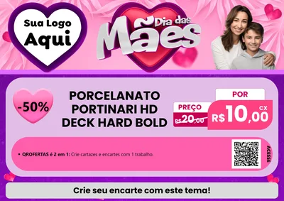 Modelo de Cartaz para Cartaz A4 Horizontal com o tema Dia das Mães para Pisos e revestimentos