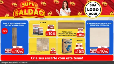Modelo de TV para TV Horizontal com o tema Super Saldão para Pisos e revestimentos