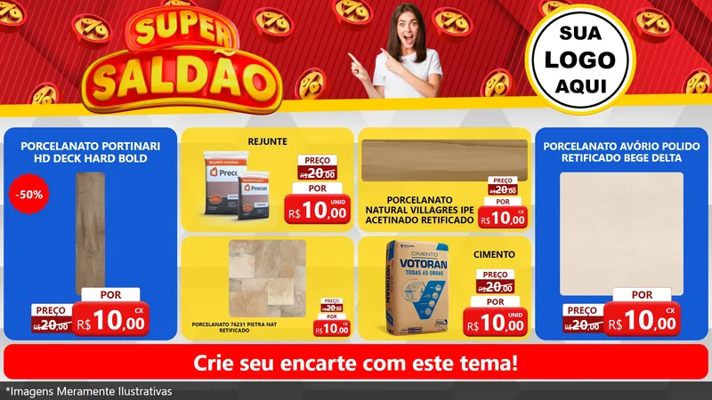 Modelo de TV para TV Horizontal com o tema Super Saldão para Pisos e revestimentos
