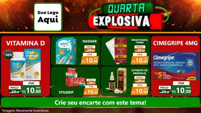 Modelo de TV para TV Horizontal com o tema Quarta Explosiva para Farmácia