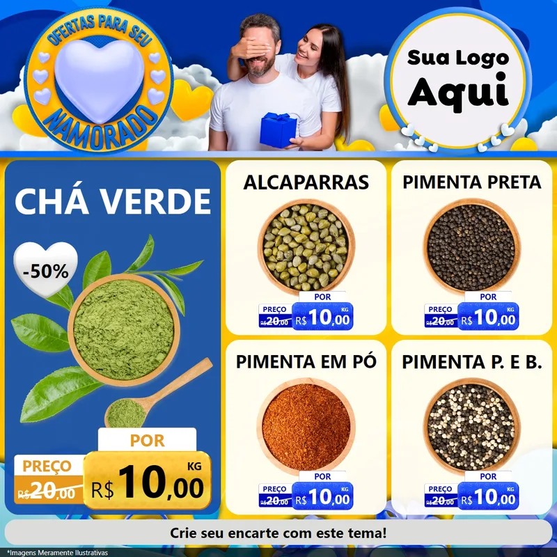 Modelo de Rede Social para Feed Facebook com o tema Ofertas Para Seu Namorado para Produtos Naturais