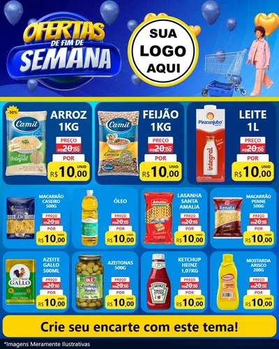 Modelo de Rede Social para Feed Instagram com o tema Ofertas de Fim de Semana para Supermercado