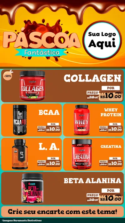 Modelo de TV para TV Vertical com o tema Páscoa Fantástica para Suplementos alimentares
