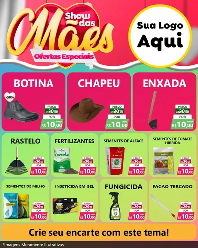 Modelo de Rede Social para Feed Instagram com o tema Show das Mães - Ofertas Especiais para Agropecuária