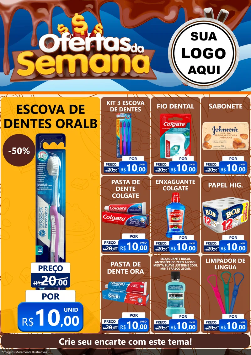 Modelo de Encarte para Encarte A4 Vertical com o tema Ofertas da Semana - Páscoa para Higiene Pessoal