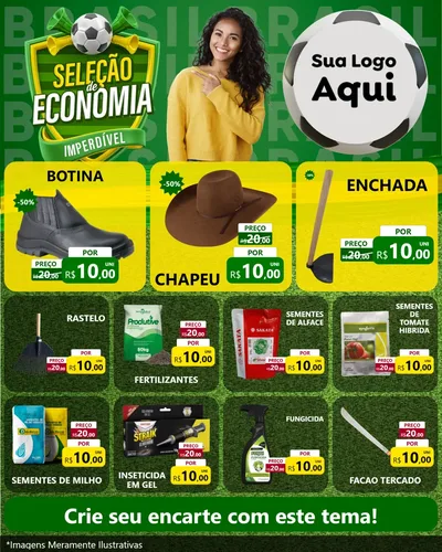 Modelo de Rede Social para Feed Instagram com o tema Seleção de Economia - Copa para Agropecuária