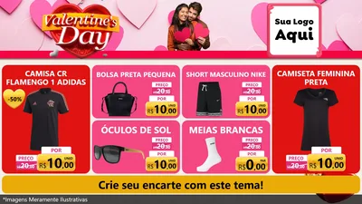 Modelo de TV para TV Horizontal com o tema Valentine's Day para Roupas e acessórios