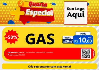 Modelo de Cartaz para Cartaz A4 Horizontal com o tema Quarta Mais Especial para Água e gás