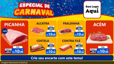 Modelo de TV para TV Horizontal com o tema Especial de Carnaval para Açougue