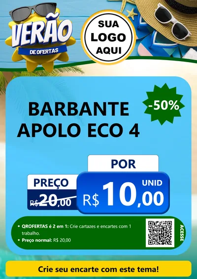 Modelo de Cartaz para Cartaz A4 Vertical com o tema Verão de Ofertas para Armarinho e Aviamentos