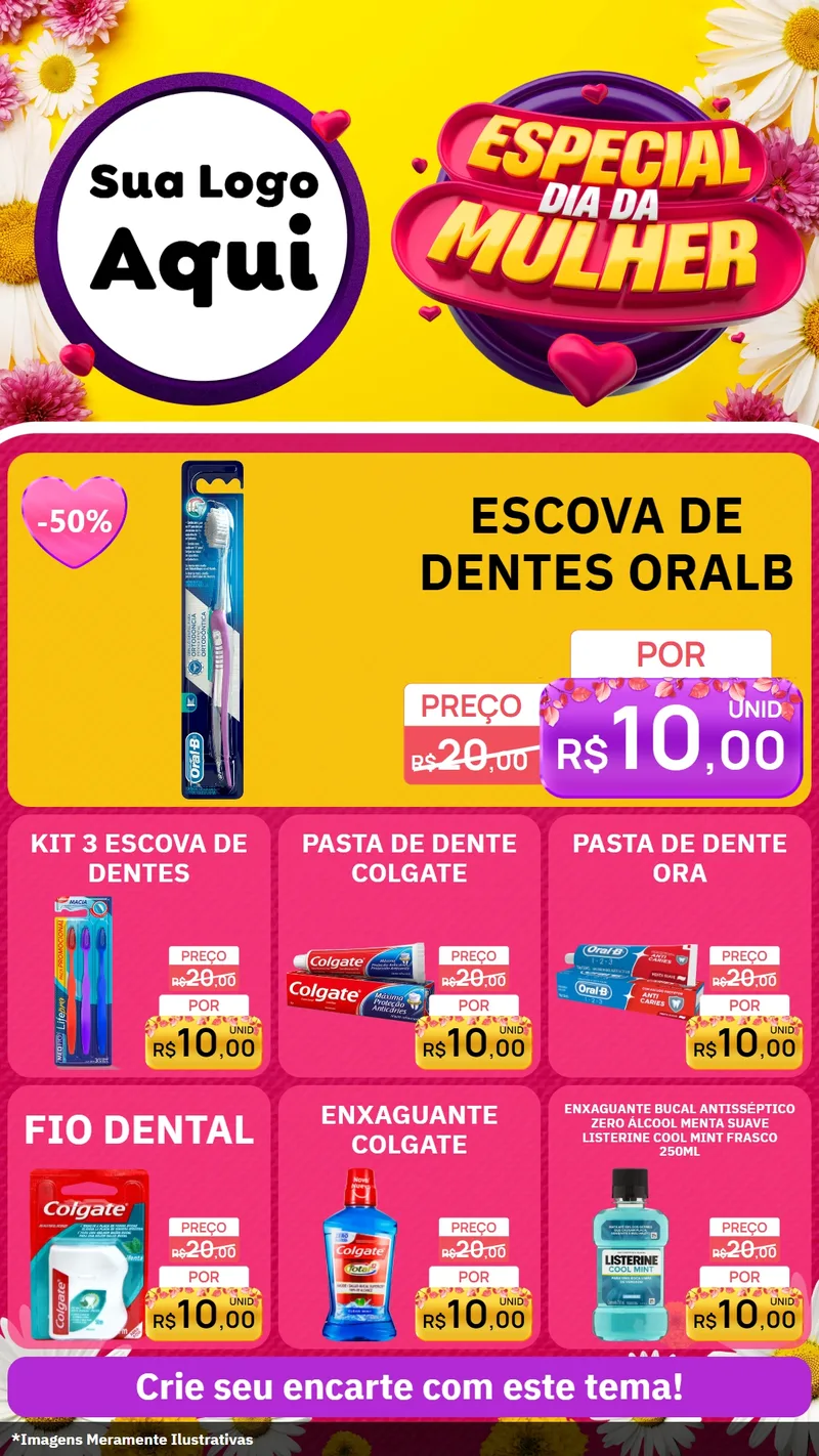 Modelo de Rede Social para Stories com o tema Especial Dia da Mulher para Higiene Pessoal