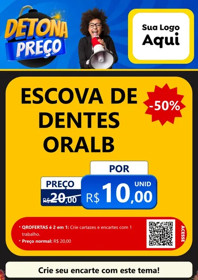 Modelo de Cartaz para Cartaz A4 Vertical com o tema Detona Preços para Higiene Pessoal