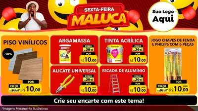 Modelo de TV para TV Horizontal com o tema Sexta-feira Maluca para Material para Construção