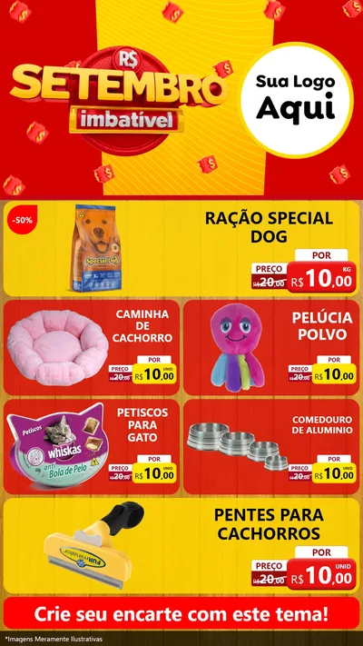 Modelo de TV para TV Vertical com o tema Setembro Imbatível para Pet Shop