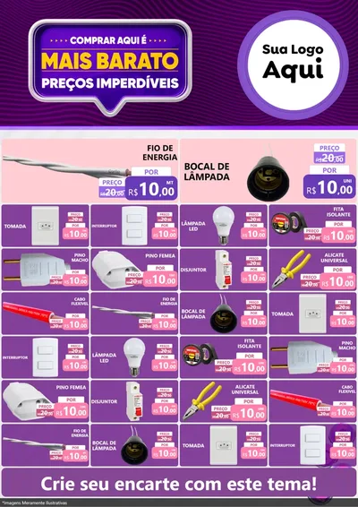 Modelo de Encarte para Encarte A4 Vertical com o tema Mais Barato para Materiais Elétricos
