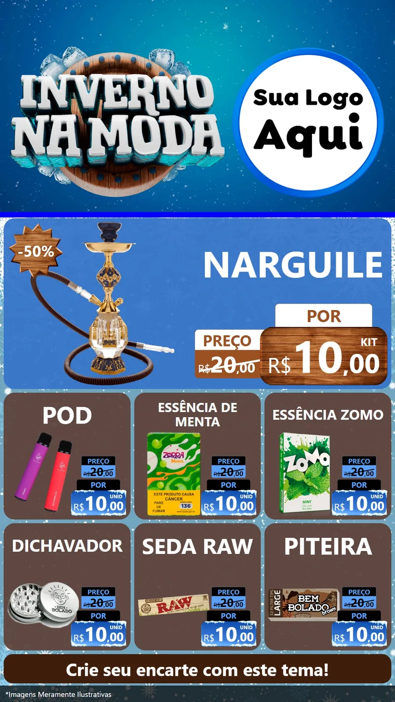 Modelo de Rede Social para Stories com o tema Inverno na Moda para Tabacaria
