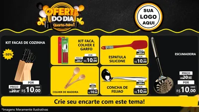 Modelo de TV para TV Horizontal com o tema Oferta do Dia - Quarta Feira! para Utilidades Domésticas