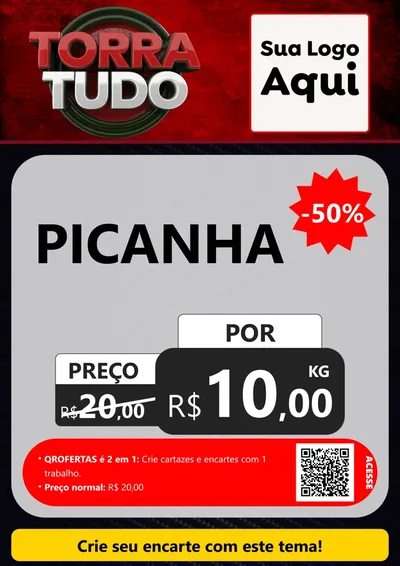 Modelo de Cartaz para Cartaz A4 Vertical com o tema Torra Tudo para Açougue