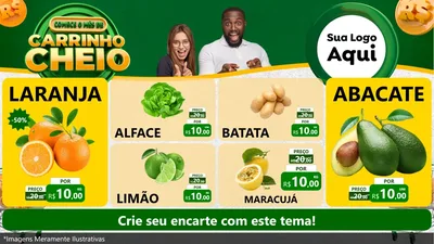 Modelo de TV para TV Horizontal com o tema Carrinho Cheio para Hortifrúti