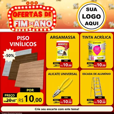 Modelo de Rede Social para Feed Facebook com o tema Ofertas de Fim de Ano para Material para Construção