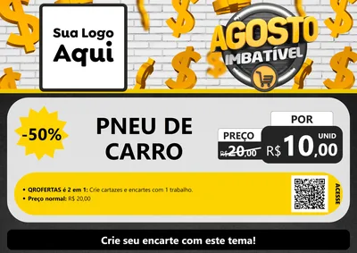 Modelo de Cartaz para Cartaz A4 Horizontal com o tema Agosto imbatível para Auto peças