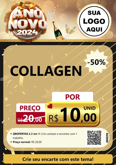 Modelo de Cartaz para Cartaz A4 Vertical com o tema Feliz Ano Novo 2027 para Suplementos alimentares