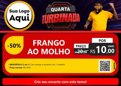 Modelo de Cartaz para Cartaz A4 Horizontal com o tema Quarta Turbinada para Restaurante
