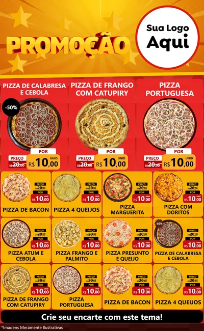 Modelo de Encarte para Encarte Grande com o tema Promoção para Pizzaria