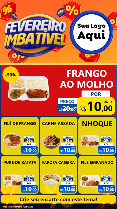 Modelo de Rede Social para Stories com o tema Fevereiro Imbatível para Restaurante