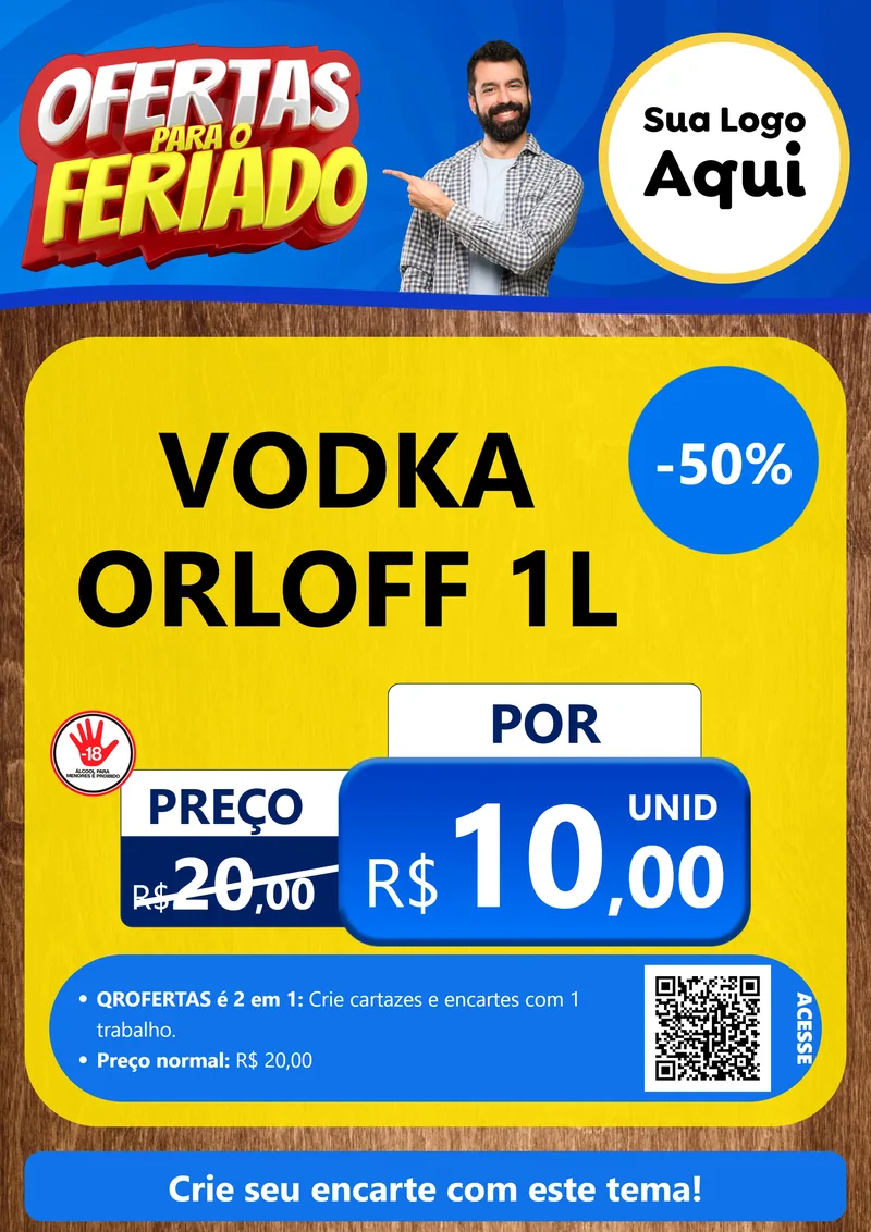 Modelo de Cartaz para Cartaz A4 Vertical com o tema Ofertas Para O Feriado para Distribuidora de bebidas
