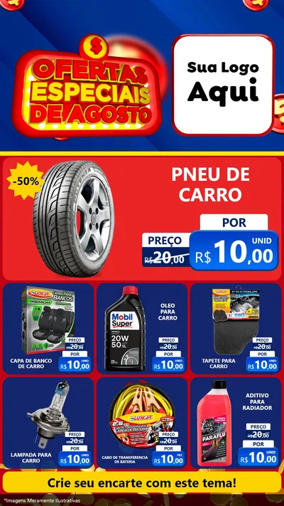 Modelo de Rede Social para Stories com o tema Ofertas Especiais de Agosto para Auto peças