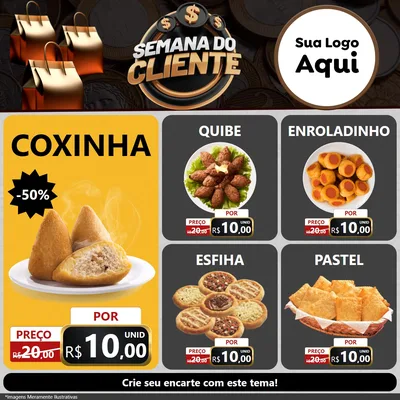 Modelo de Rede Social para Feed Facebook com o tema Semana do Cliente para Salgadaria
