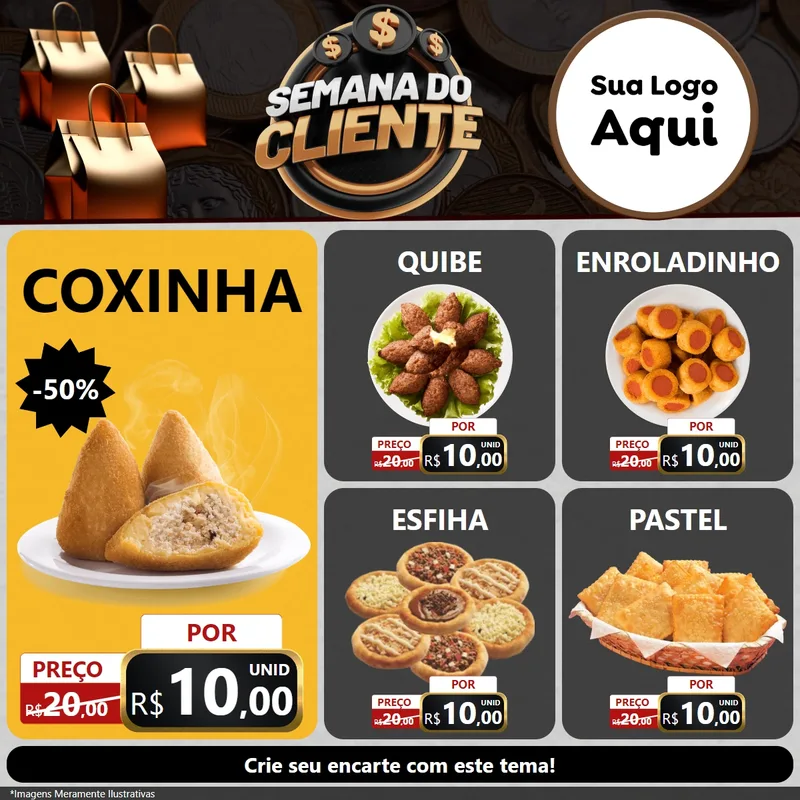 Modelo de Rede Social para Feed Facebook com o tema Semana do Cliente para Salgadaria