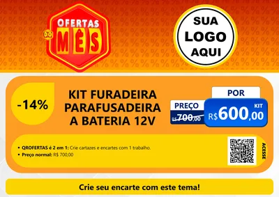 Modelo de Cartaz para Cartaz A4 Horizontal com o tema Ofertas do Mês para Maquinas e Ferramentas