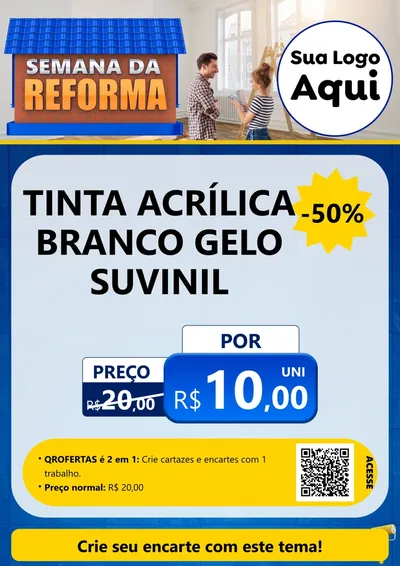 Modelo de Cartaz para Cartaz A4 Vertical com o tema Semana da Reforma para Tintas e Ferramentas