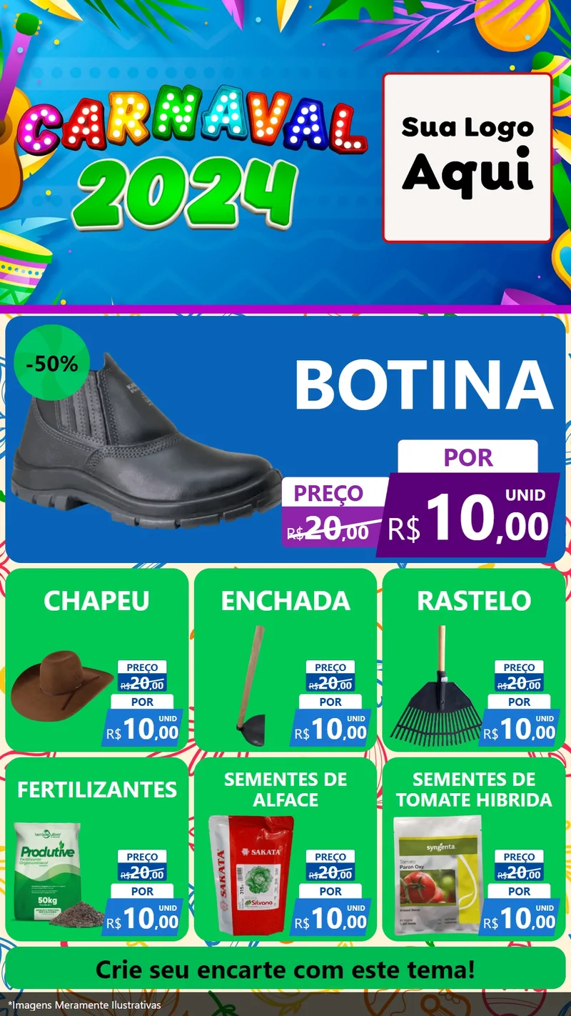 Modelo de Rede Social para Stories com o tema Carnaval 2027 para Agropecuária