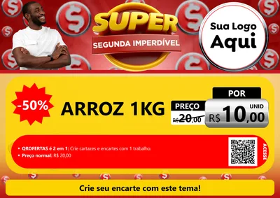 Modelo de Cartaz para Cartaz A4 Horizontal com o tema Super Segunda Imperdível para Supermercado