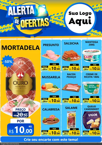 Modelo de Encarte para Encarte A4 Vertical com o tema Alerta de Ofertas para Frios e Laticínios