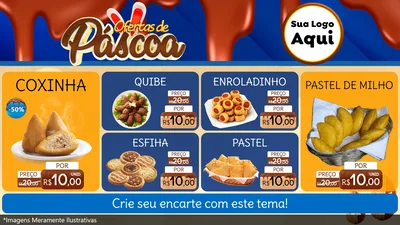Modelo de TV para TV Horizontal com o tema Ofertas de Páscoa para Salgadaria