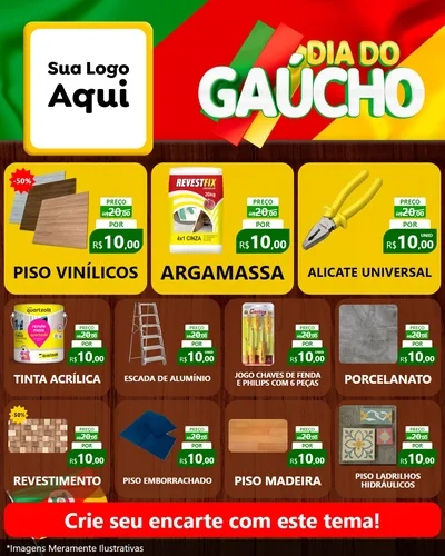 Modelo de Rede Social para Feed Instagram com o tema Dia do Gaúcho para Material para Construção