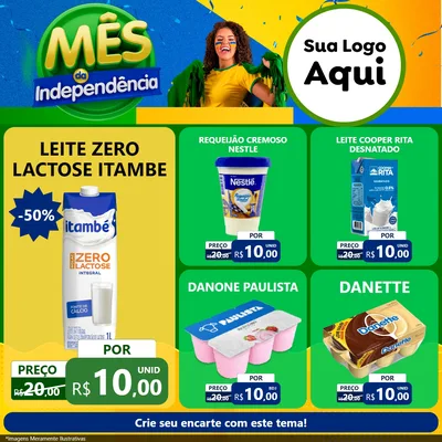 Modelo de Rede Social para Feed Facebook com o tema Mês da Independência para Frios e Laticínios
