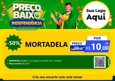 Modelo de Cartaz para Cartaz A4 Horizontal com o tema Preço Baixo de Independência para Frios e Laticínios